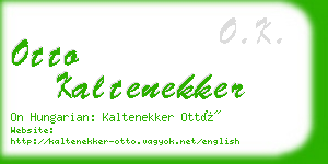 otto kaltenekker business card